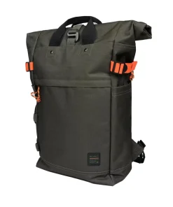 Rolltop-Rucksack aus 100 % recyceltem Polyester Khaki